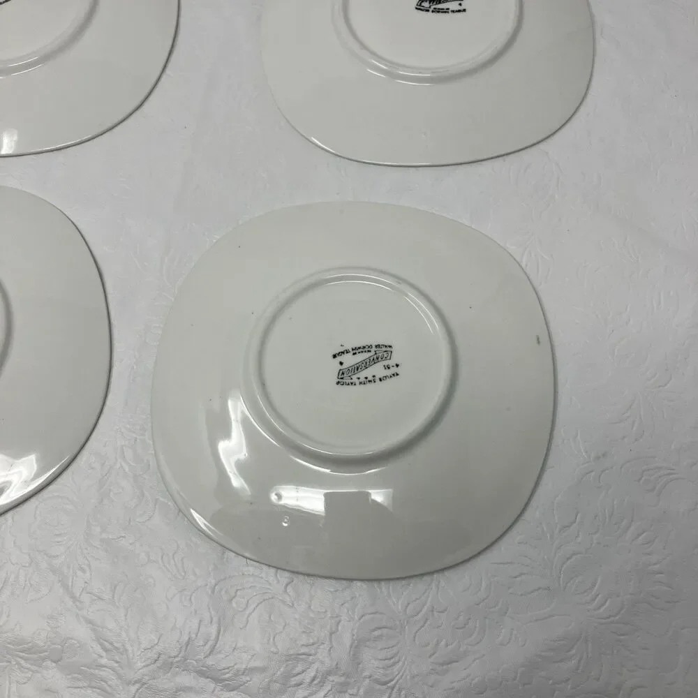 Taylor Smith & Taylor Conversation Day Lily Set Of 4 Saucers DAYLILY